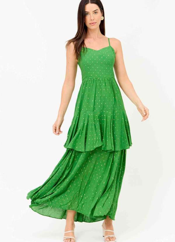 Ritmi Studio - Vestido Midi Viscose Verde