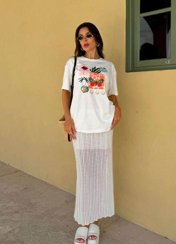 Cianitas - Blusa Feminina Over Off Abstrat - Over 3