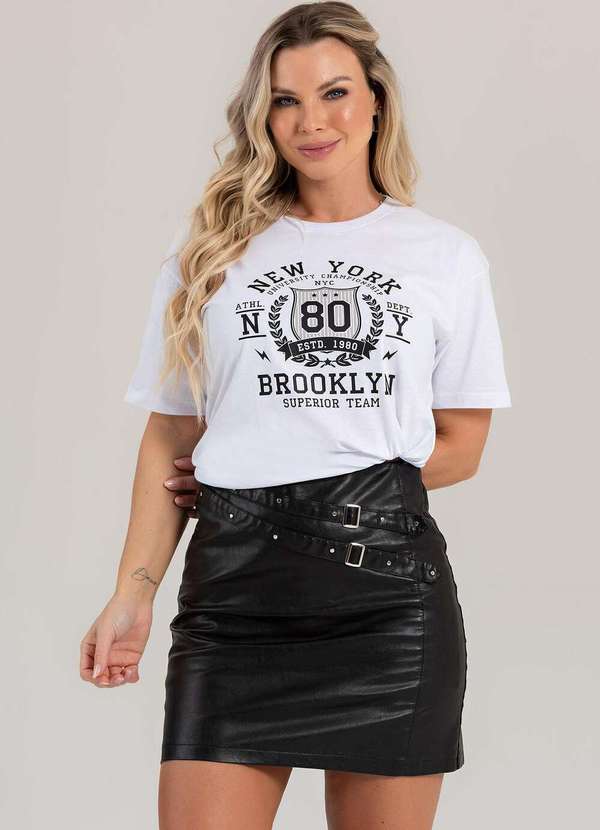 Cianitas - Blusa Feminina Oversized Branca New York 80 - Oversized 1