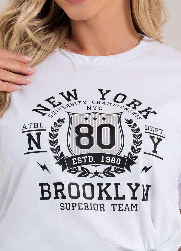 Cianitas - Blusa Feminina Oversized Branca New York 80 - Oversized 4
