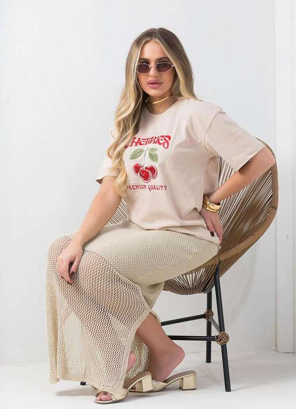 Cianitas - Blusa Feminina Oversized Chocolate Always Cherries Oversized 4
