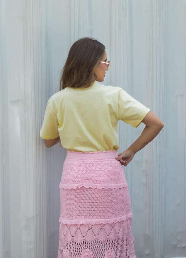 Cianitas - Camiseta Feminina Amarela Laranja Groovy - Amarela 2