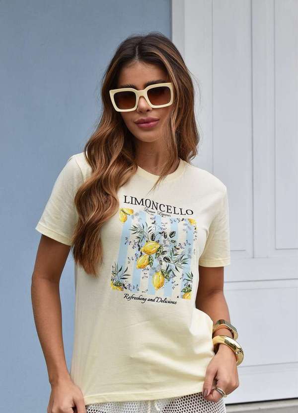 Cianitas - Camiseta Feminina Amarela Limoncello Amarela