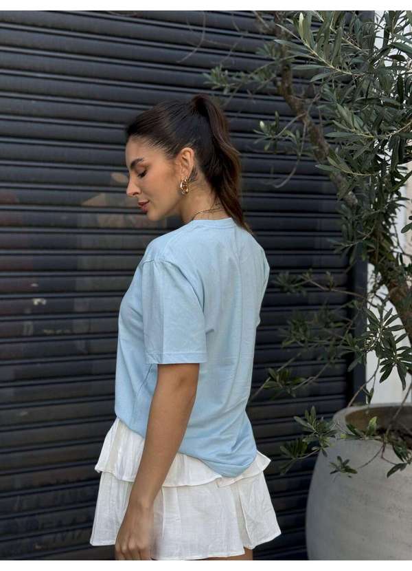 Cianitas - Camiseta Feminina Azul Bebê Flower Garden - Azul Bebe 4