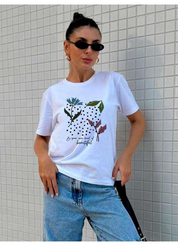 Cianitas - Camiseta Feminina Branca Be Your - Branco 1