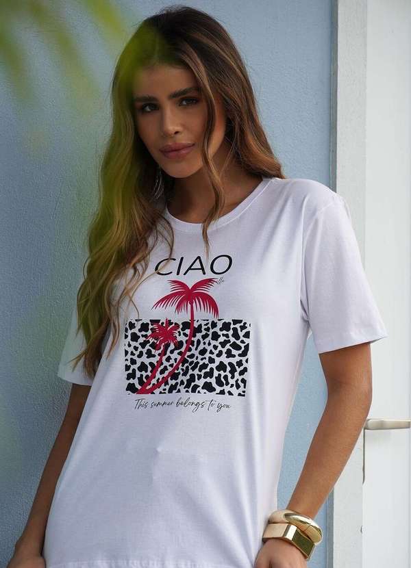 Cianitas - Camiseta Feminina Branca Ciao - Branca 2