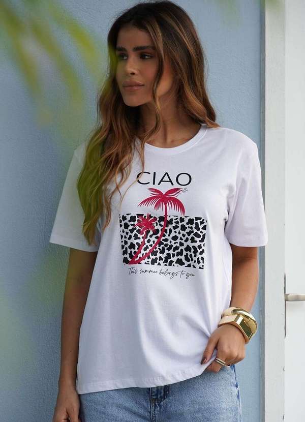 Cianitas - Camiseta Feminina Branca Ciao - Branca 3