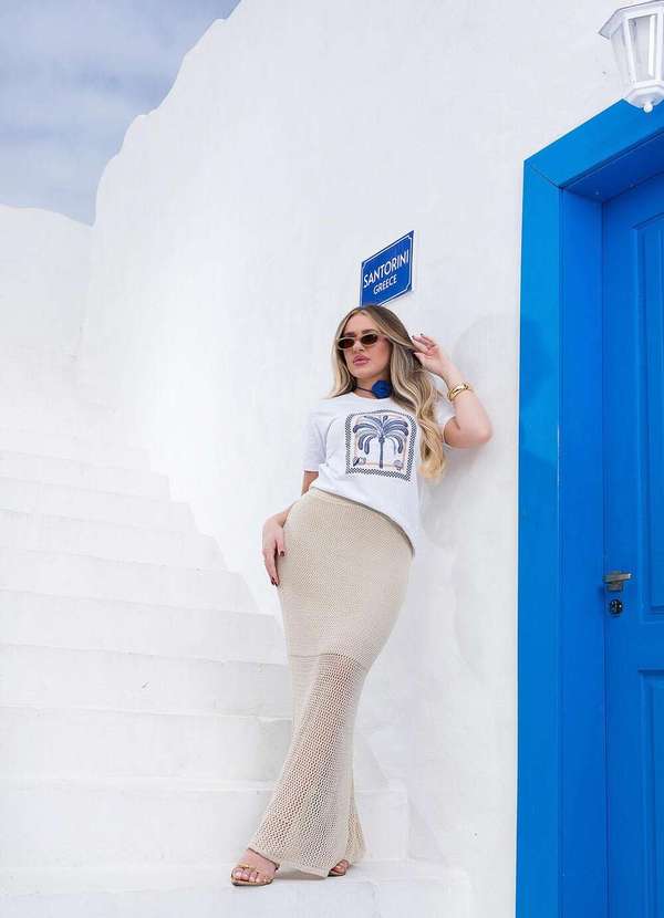 Cianitas - Camiseta Feminina Branca Coqueiro Branca 4