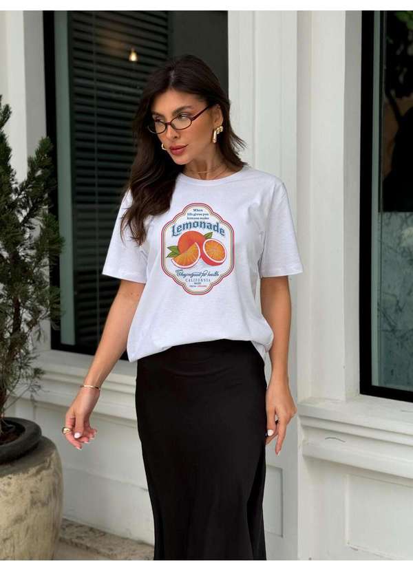 Cianitas - Camiseta Feminina Branca Lemonade - Branca