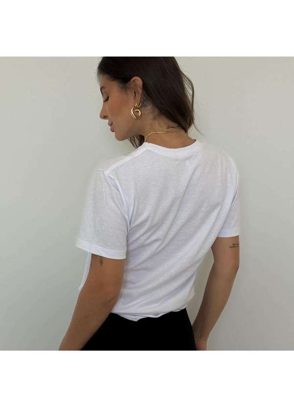 Cianitas - Camiseta Feminina Branca Lisa - Branca 3