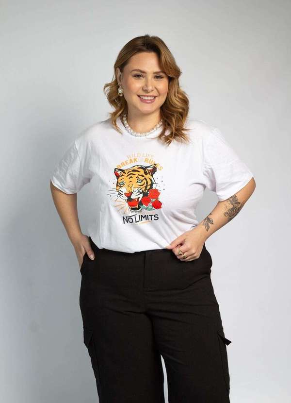 Cianitas - Camiseta Feminina Branca no Limits - Branca