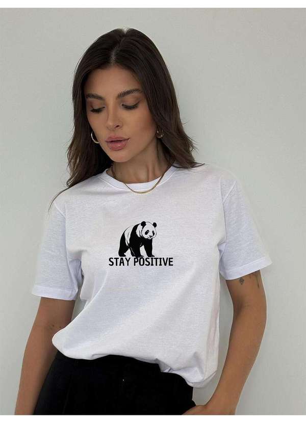 Cianitas - Camiseta Feminina Branca Panda - Branca 1