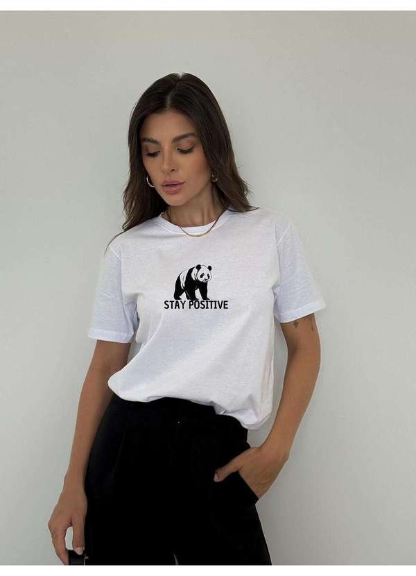 Cianitas - Camiseta Feminina Branca Panda - Branca 3