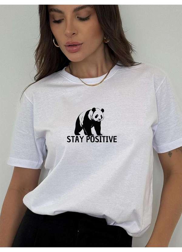 Cianitas - Camiseta Feminina Branca Panda - Branca 4