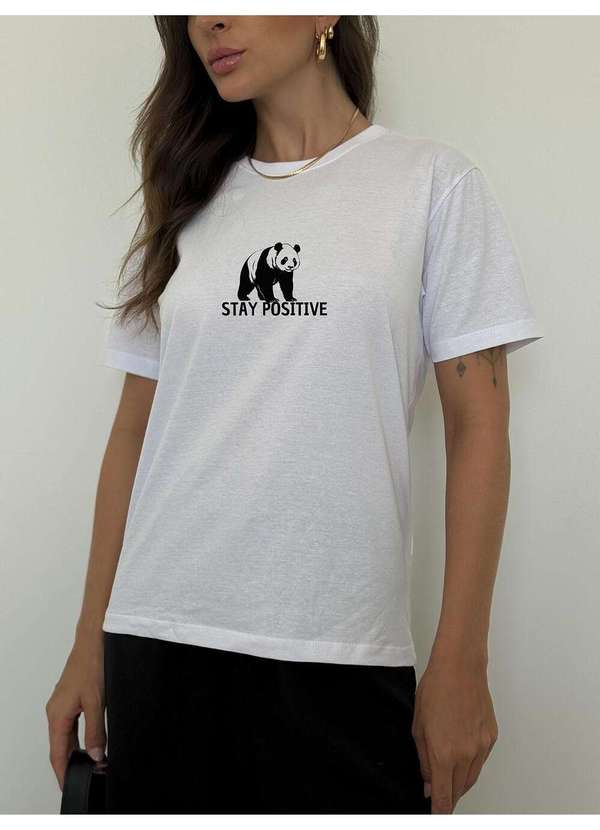 Cianitas - Camiseta Feminina Branca Panda - Branca 5