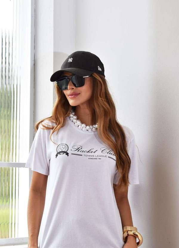 Cianitas - Camiseta Feminina Branca Racket Club - Branca 3