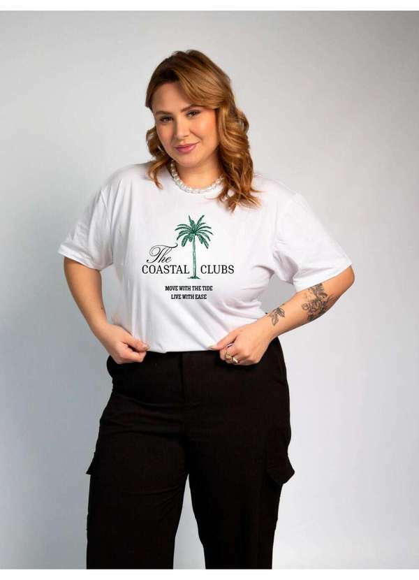 Cianitas - Camiseta Feminina Branca The Coastal Clubs - Branca