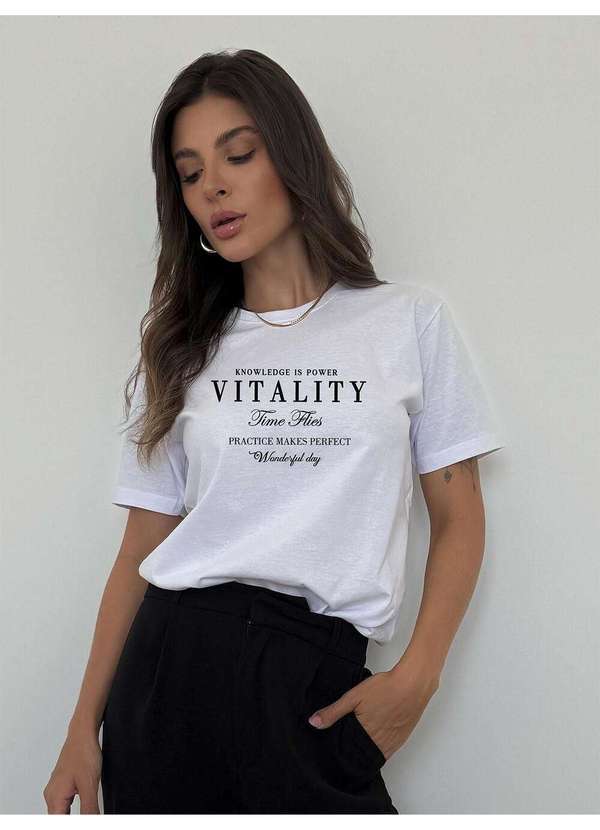 Cianitas - Camiseta Feminina Branca Vitality - Branca