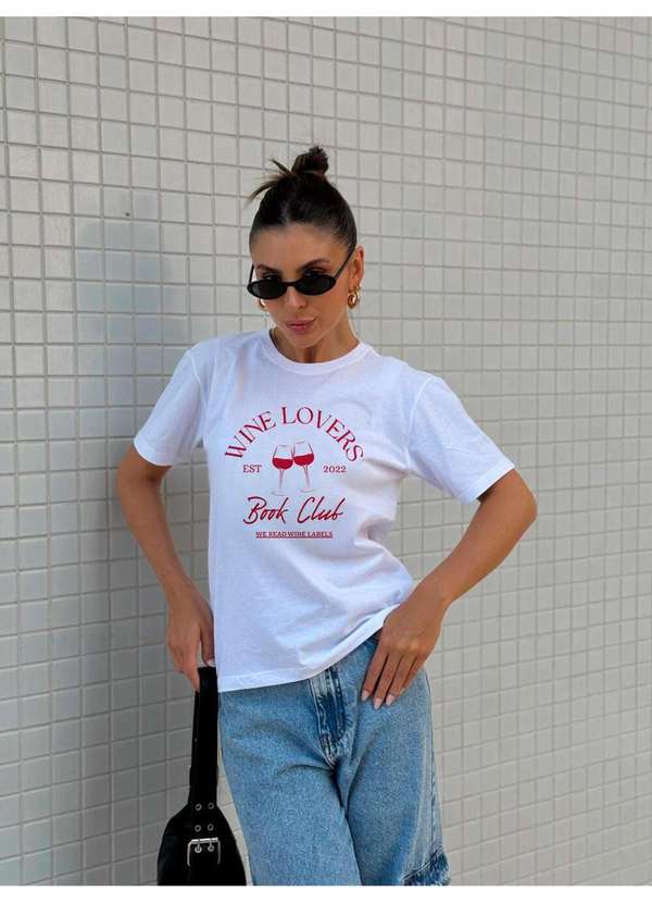 Cianitas - Camiseta Feminina Branca Wine Lovers - Branco