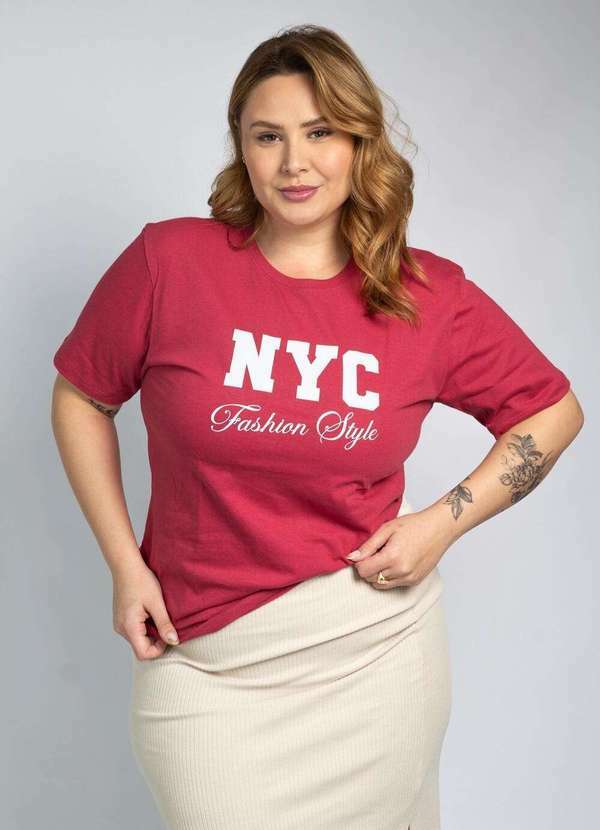 Cianitas - Camiseta Feminina Cereja Nyc Fashion Style - Cereja