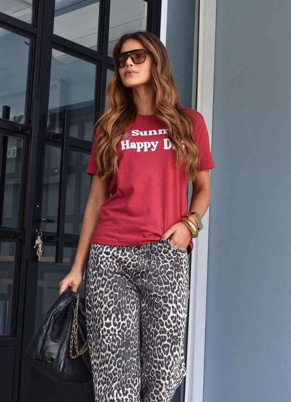 Cianitas - Camiseta Feminina Cereja Sunny Happy Day - Cereja