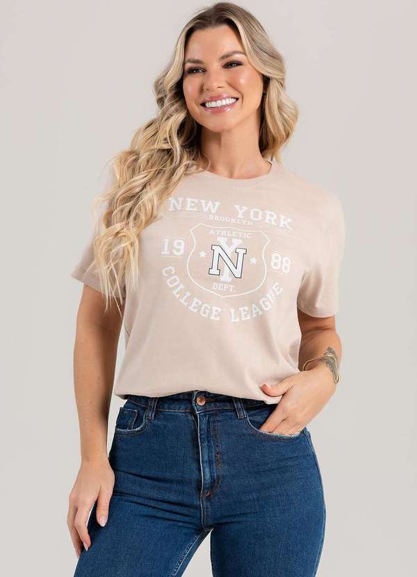 Cianitas - Camiseta Feminina Chocolate College League - Chocolate