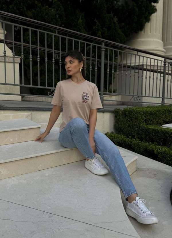 Cianitas - Camiseta Feminina Chocolate Deus é Bom o Tempo Todo - Chocolate 4