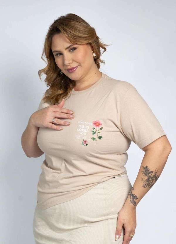 Cianitas - Camiseta Feminina Chocolate Jesus Loves You - Chocolate 2