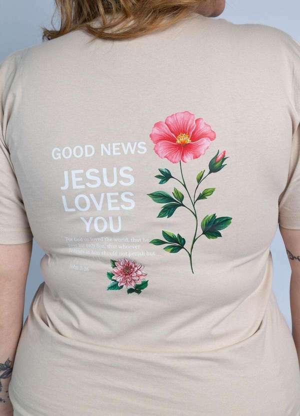 Cianitas - Camiseta Feminina Chocolate Jesus Loves You - Chocolate 4