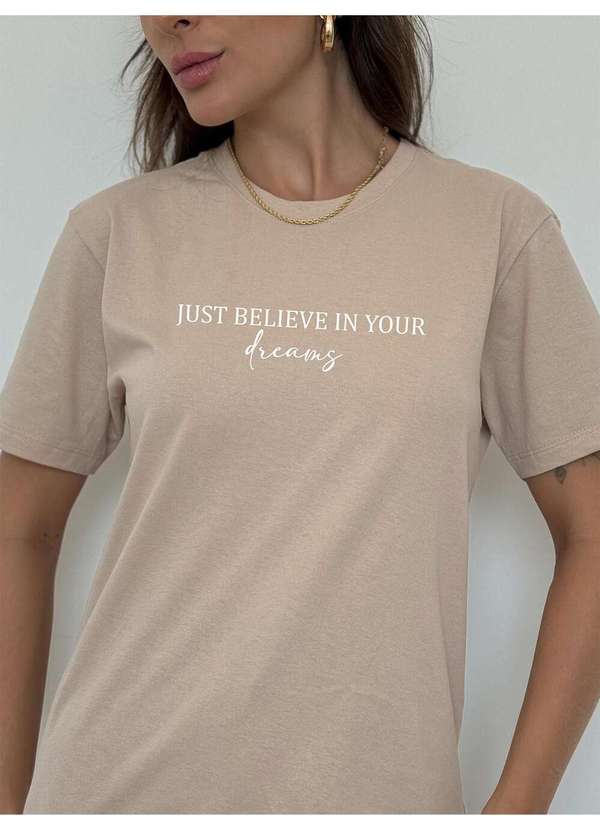 Cianitas - Camiseta Feminina Chocolate Just Believe - Chocolate 4
