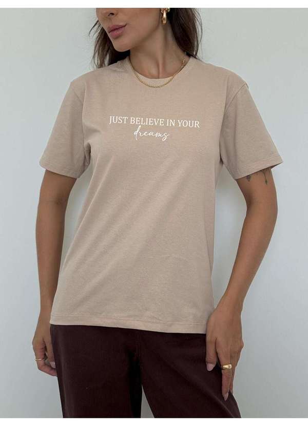 Cianitas - Camiseta Feminina Chocolate Just Believe - Chocolate 5