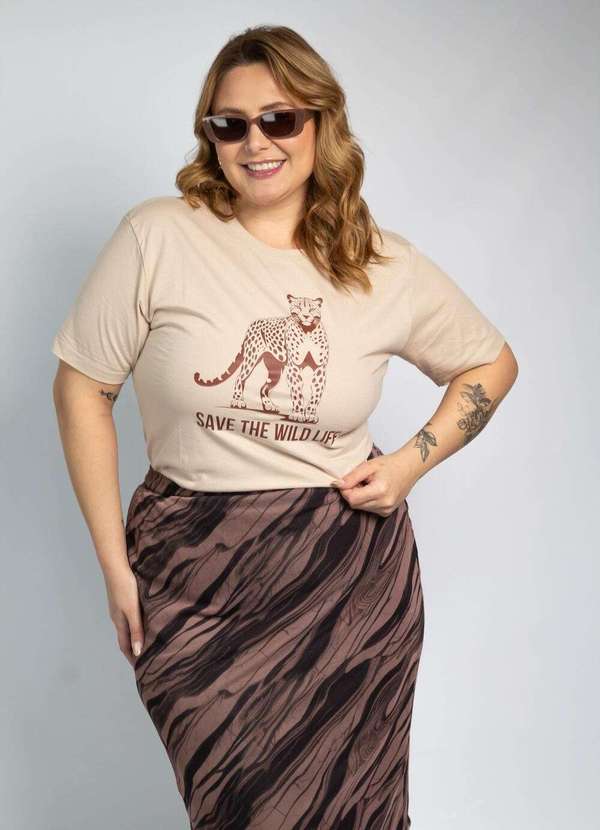 Cianitas - Camiseta Feminina Chocolate Save The Wild Life - Chocolate