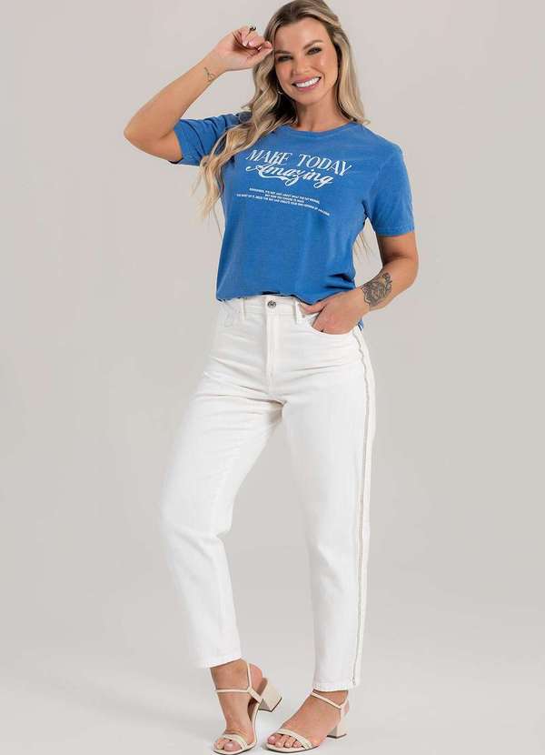 Cianitas - Camiseta Feminina Estonada Azul Amazing - Estonada 3