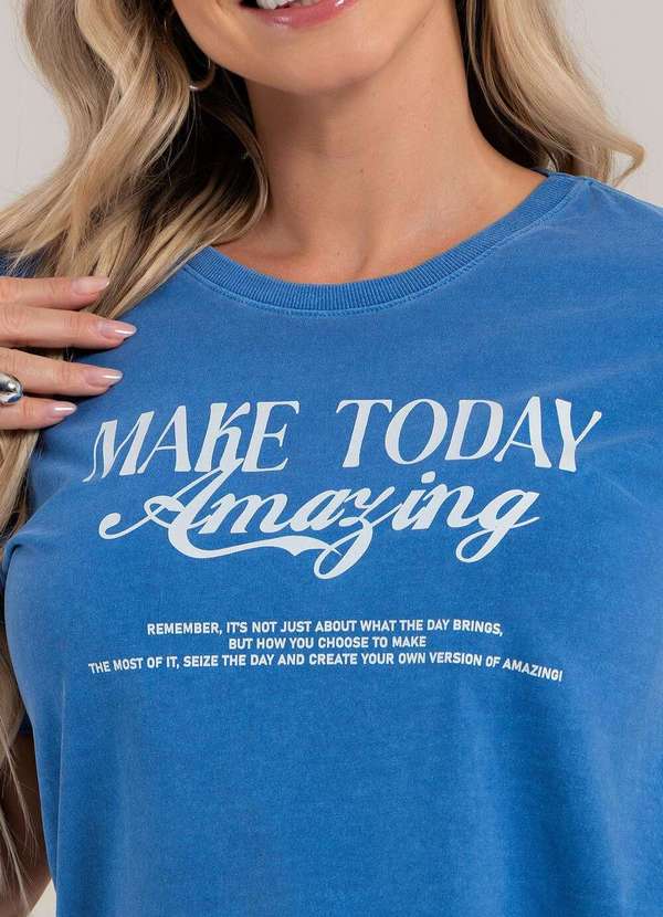 Cianitas - Camiseta Feminina Estonada Azul Amazing - Estonada 4