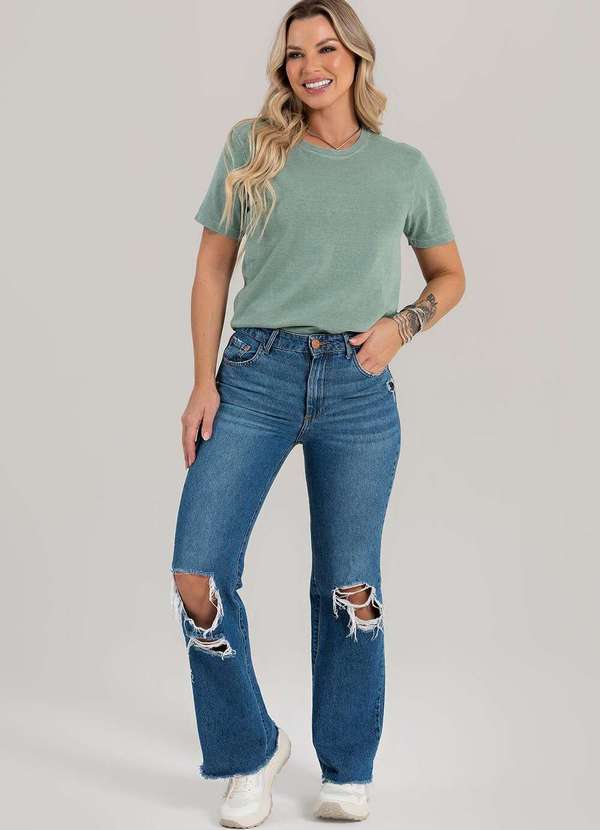 Cianitas - Camiseta Feminina Estonada Verde Lisa - Estonada 3