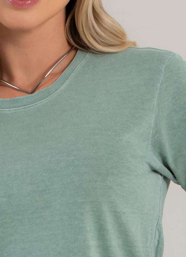 Cianitas - Camiseta Feminina Estonada Verde Lisa - Estonada 4