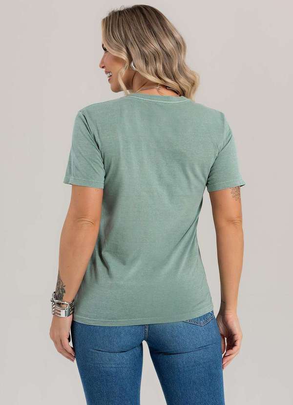 Cianitas - Camiseta Feminina Estonada Verde Lisa - Estonada 5