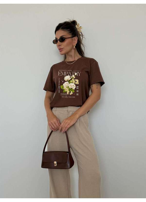 Cianitas - Camiseta Feminina Marrom Escuro Empathy - Marrom Escuro 5