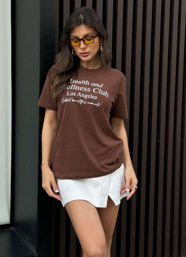 Cianitas - Camiseta Feminina Marrom Escuro Wellness - Marrom