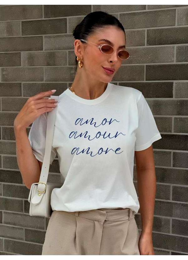 Cianitas - Camiseta Feminina Off Amor Amour Amore - Off 1
