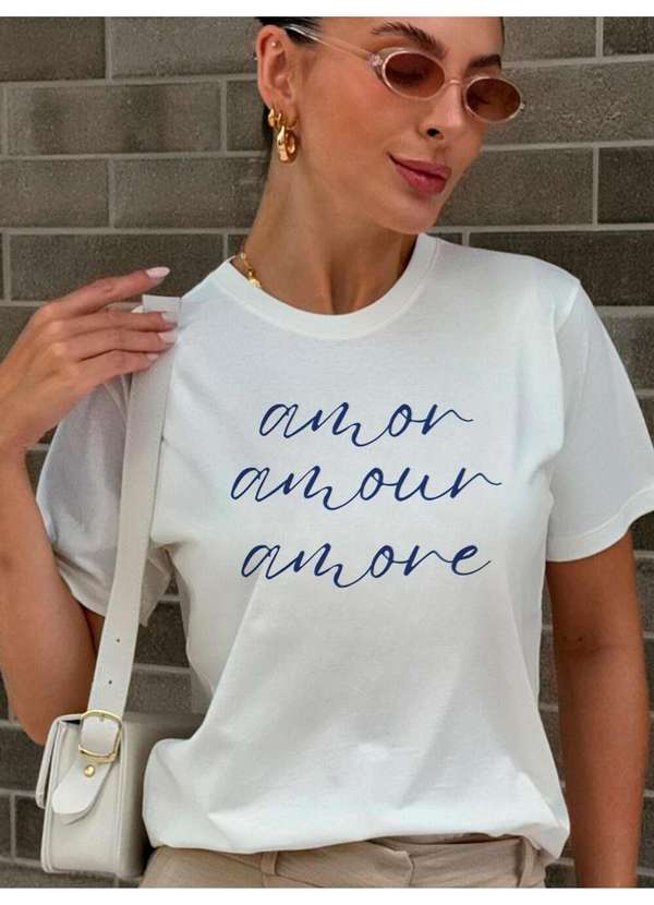 Cianitas - Camiseta Feminina Off Amor Amour Amore - Off 2
