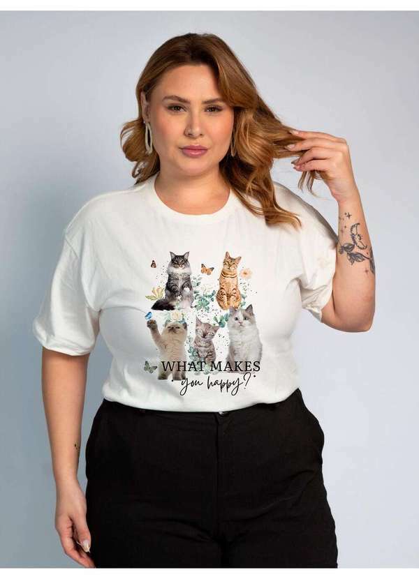 Cianitas - Camiseta Feminina Off Cats What Makes - Off