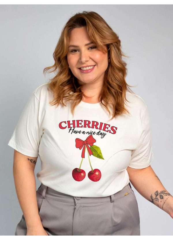 Cianitas - Camiseta Feminina Off Cereja Have a Nice Day - Off 2