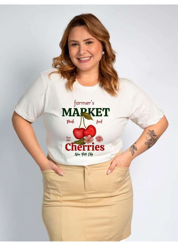 Cianitas - Camiseta Feminina Off Cereja Market - Off