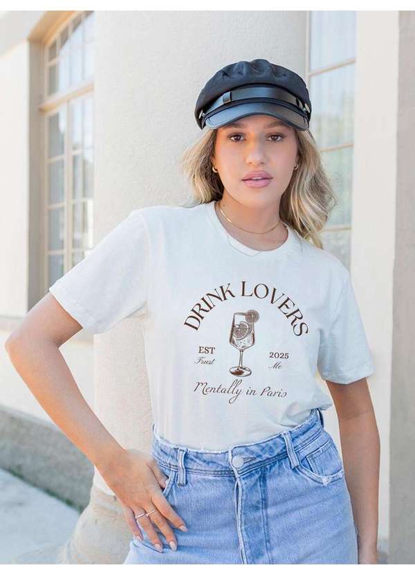 Cianitas - Camiseta Feminina Off Drink Lovers - Off