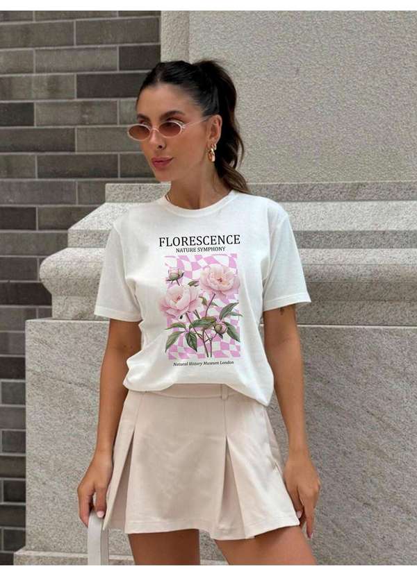 Cianitas - Camiseta Feminina Off Florescence - Off