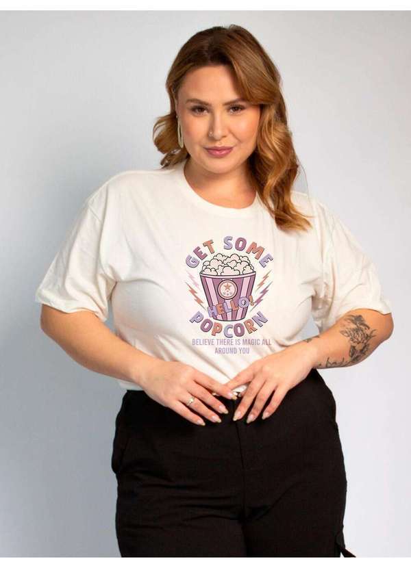 Cianitas - Camiseta Feminina Off Pipoca - Off