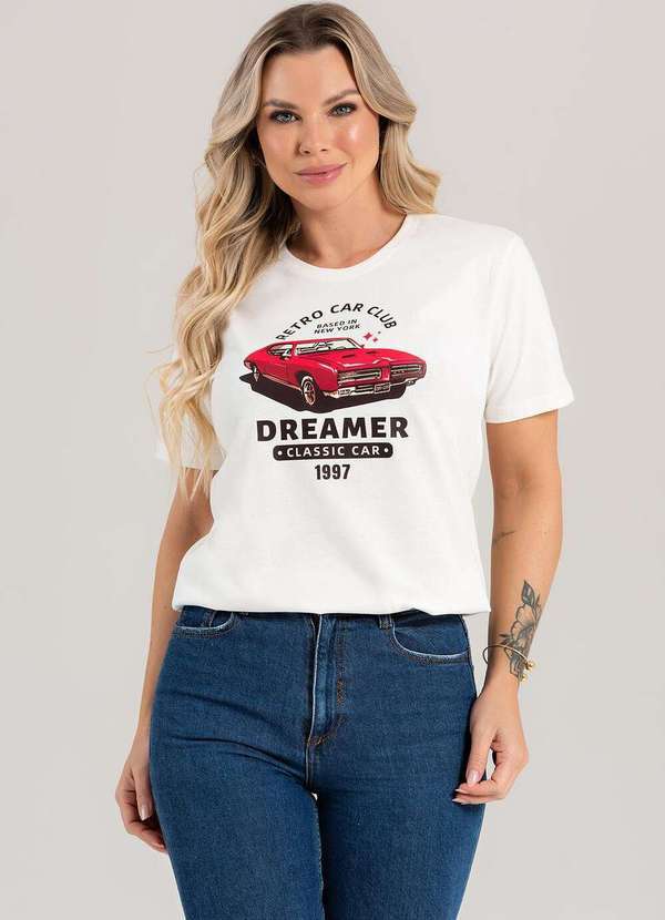 Cianitas - Camiseta Feminina Off Retro Car Club - Off