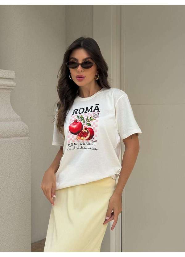 Cianitas - Camiseta Feminina Off Romã - Off