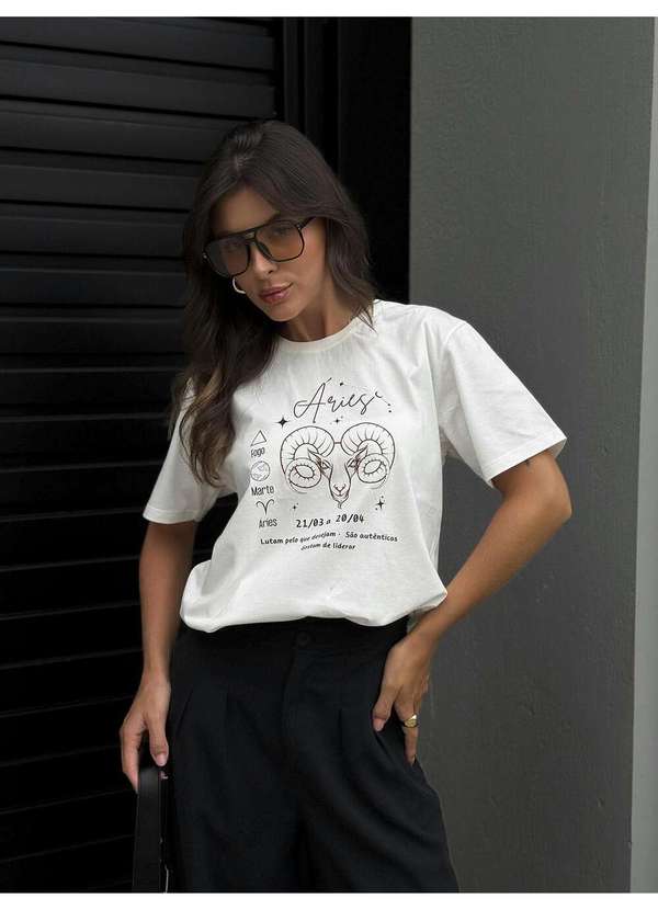 Cianitas - Camiseta Feminina Off Signo Áries - Off